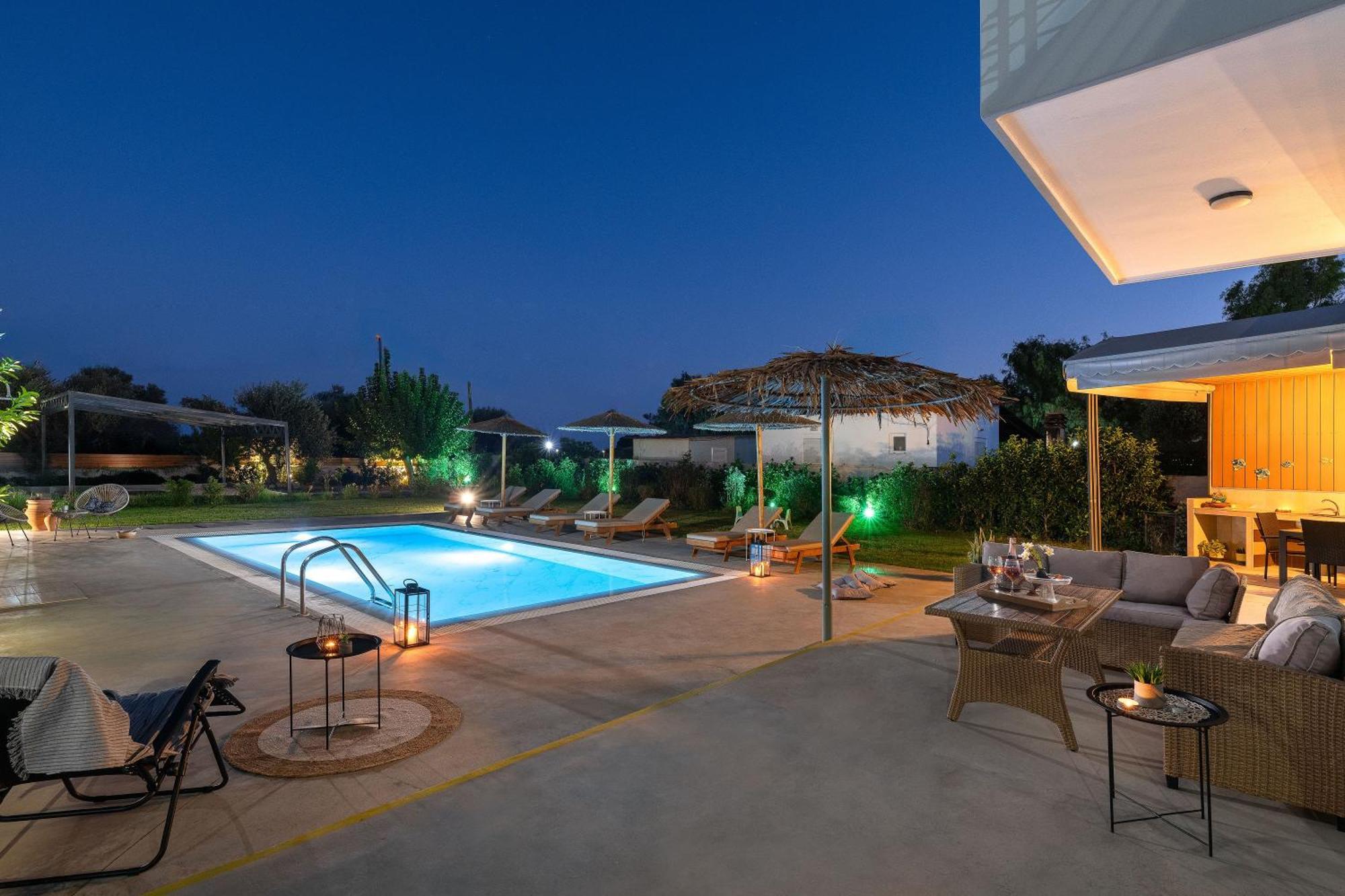 Ethria Pool Villa With Heated Jacuzzi Afantou Dış mekan fotoğraf