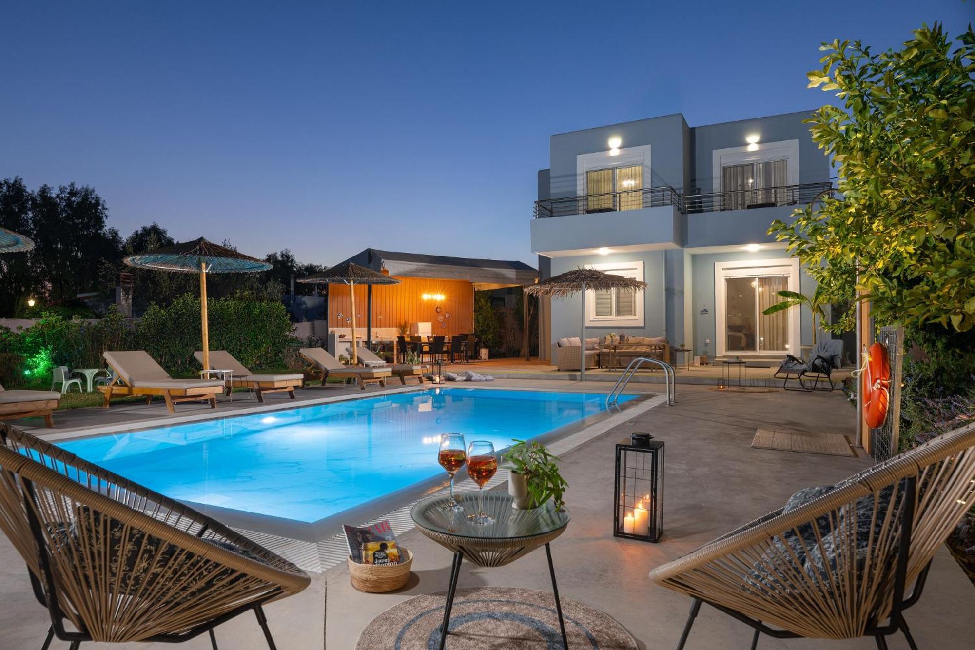 Ethria Pool Villa With Heated Jacuzzi Afantou Dış mekan fotoğraf