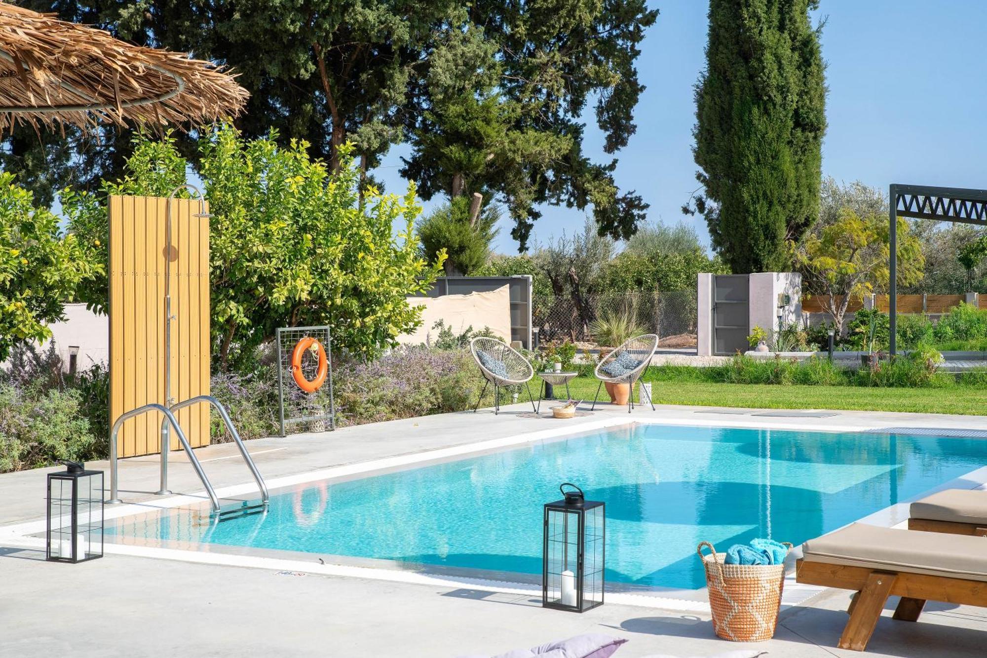 Ethria Pool Villa With Heated Jacuzzi Afantou Dış mekan fotoğraf