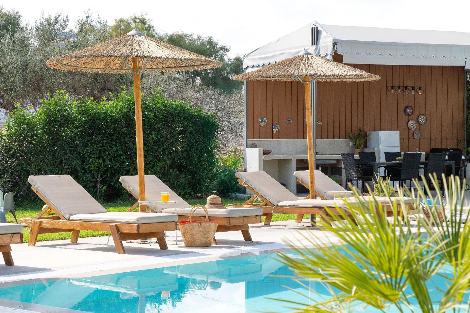 Ethria Pool Villa With Heated Jacuzzi Afantou Dış mekan fotoğraf