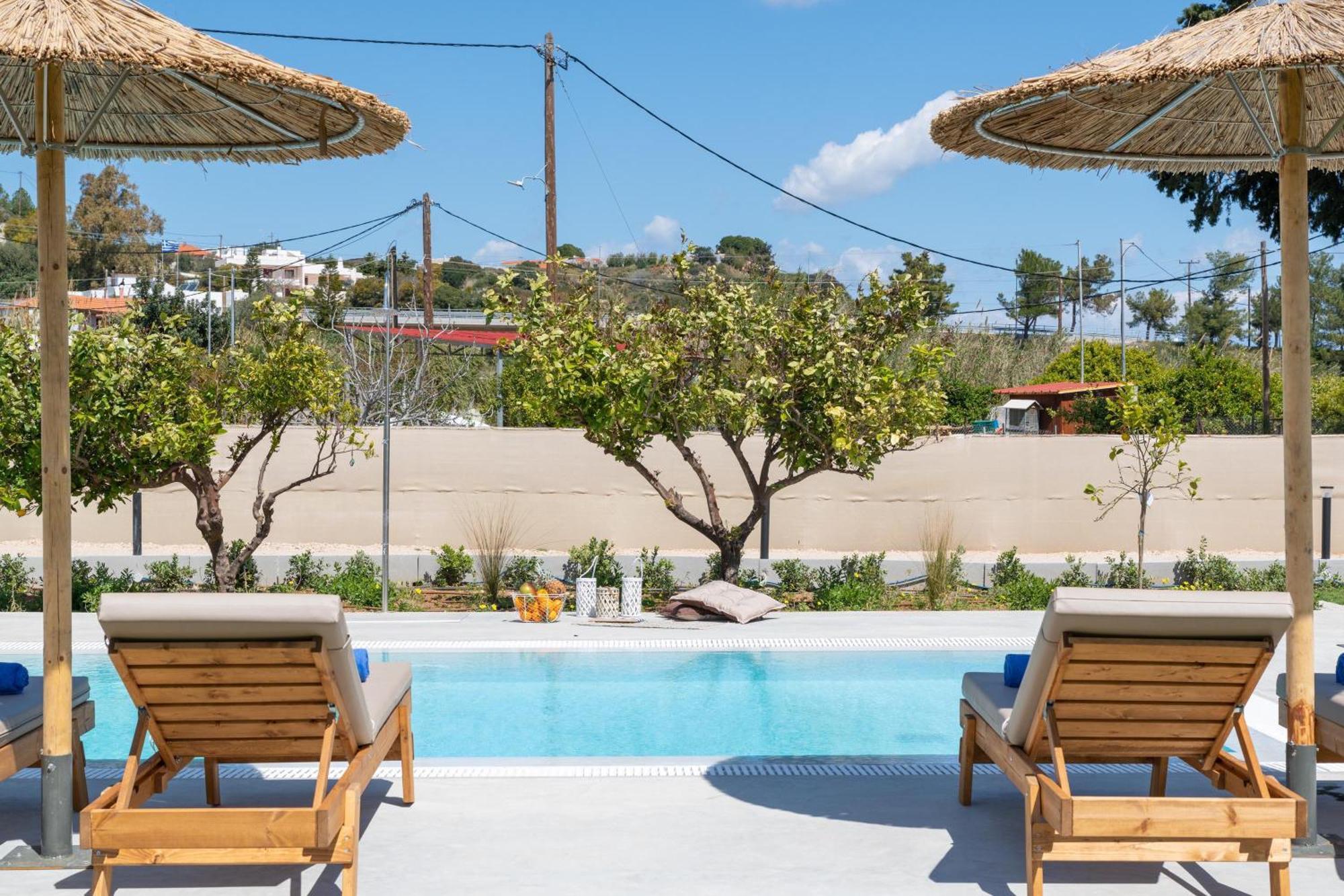Ethria Pool Villa With Heated Jacuzzi Afantou Dış mekan fotoğraf