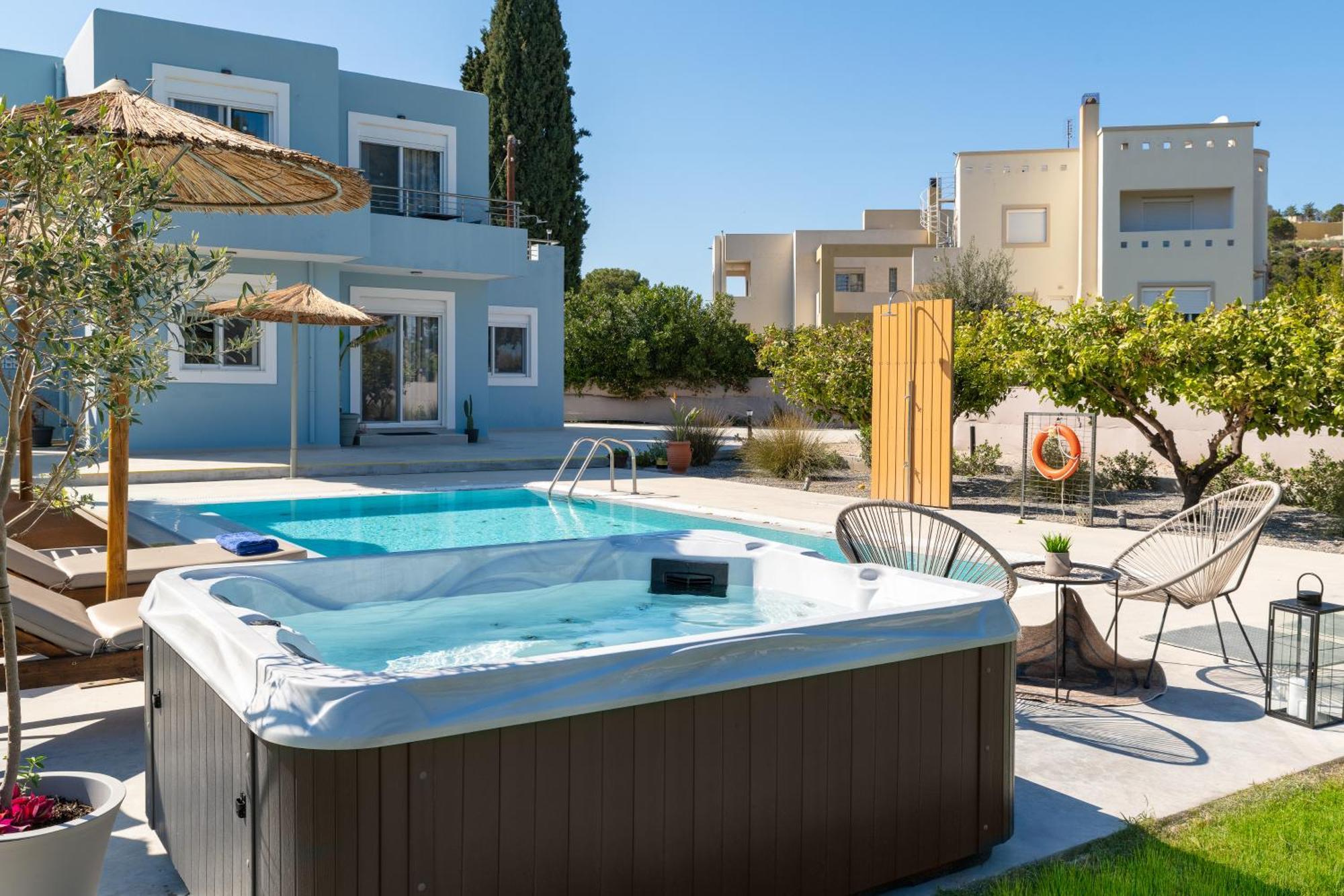 Ethria Pool Villa With Heated Jacuzzi Afantou Dış mekan fotoğraf